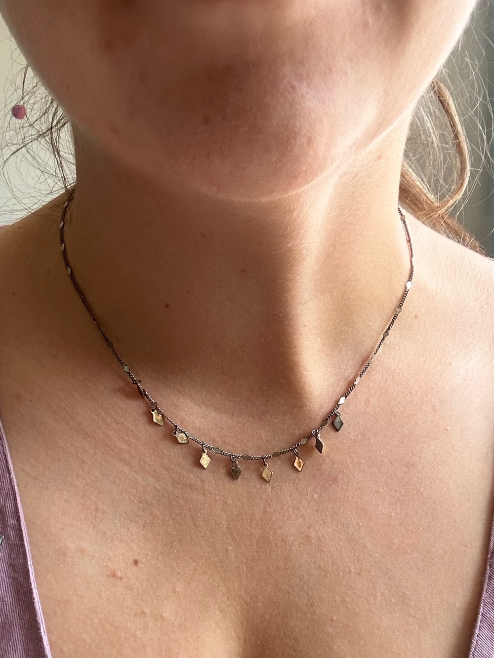 Dainty Gold Charm Leaf Necklace